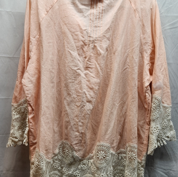 Tamsy Women's 3/4 Boho Pullover Top, Size, 1X - Picture 7 of 10
